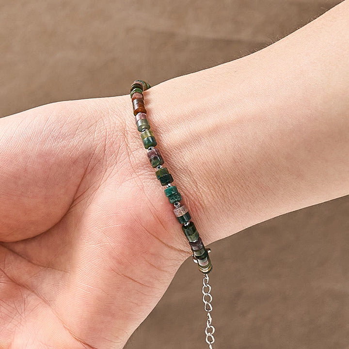 Buddha Stones Amethist, tijgeroog, rozenkwarts, blauwe jaspis, zwarte obsidiaan, platte Armband - image 43