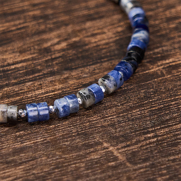Buddha Stones Amethist, tijgeroog, rozenkwarts, blauwe jaspis, zwarte obsidiaan, platte Armband - image 17