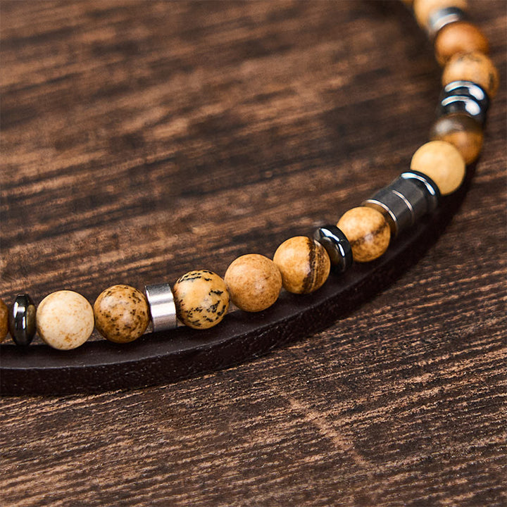 Buddha Stones Lapis Lazuli Truth Dubbelgewikkelde Leren Armband - image 28