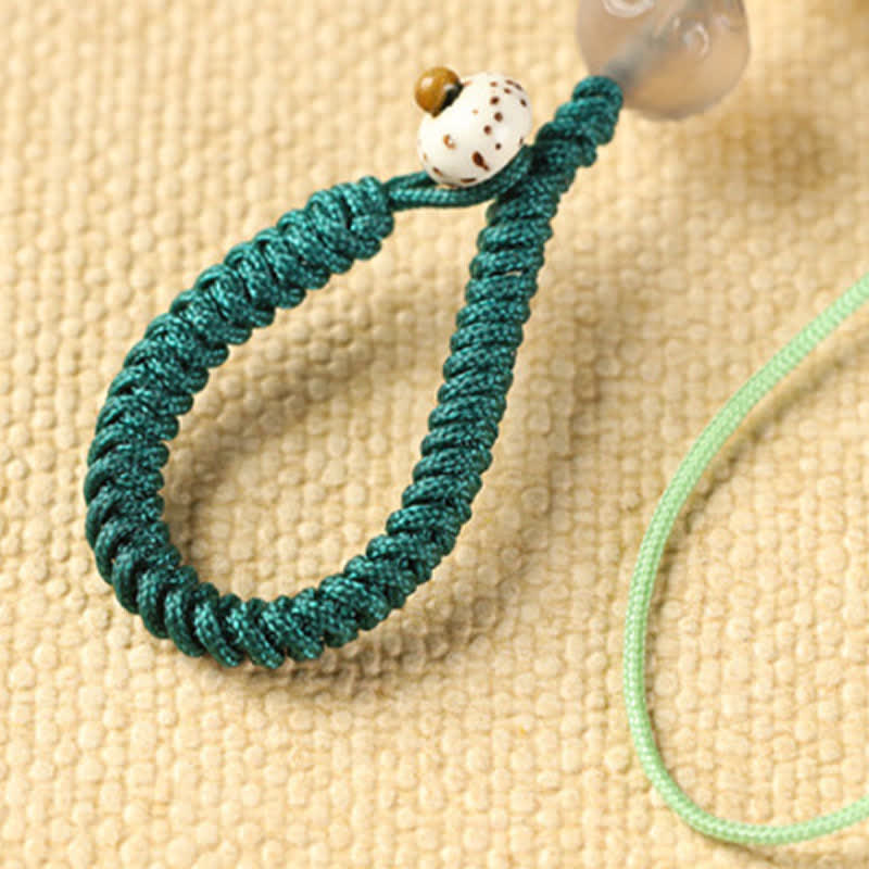 Buddha Stones Groene sandelhouten kat handgeweven rustgevende Sleutelhangers - image 14