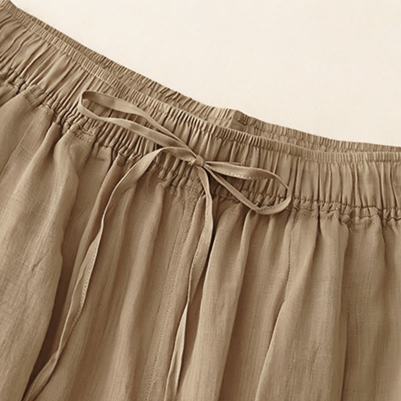 Buddha Stones Casual, losse, Cropped damesbroek met Zakken , Lengte 7-8 (ca. 197-2020). - image 1