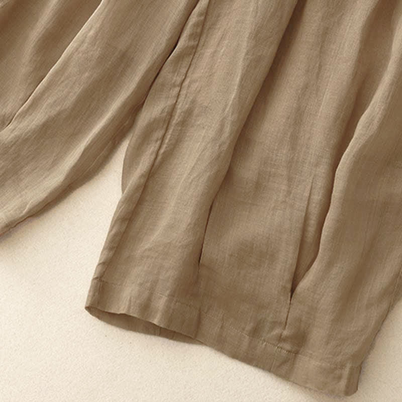 Buddha Stones Casual, losse, Cropped damesbroek met Zakken , Lengte 7-8 (ca. 197-2020). - image 3
