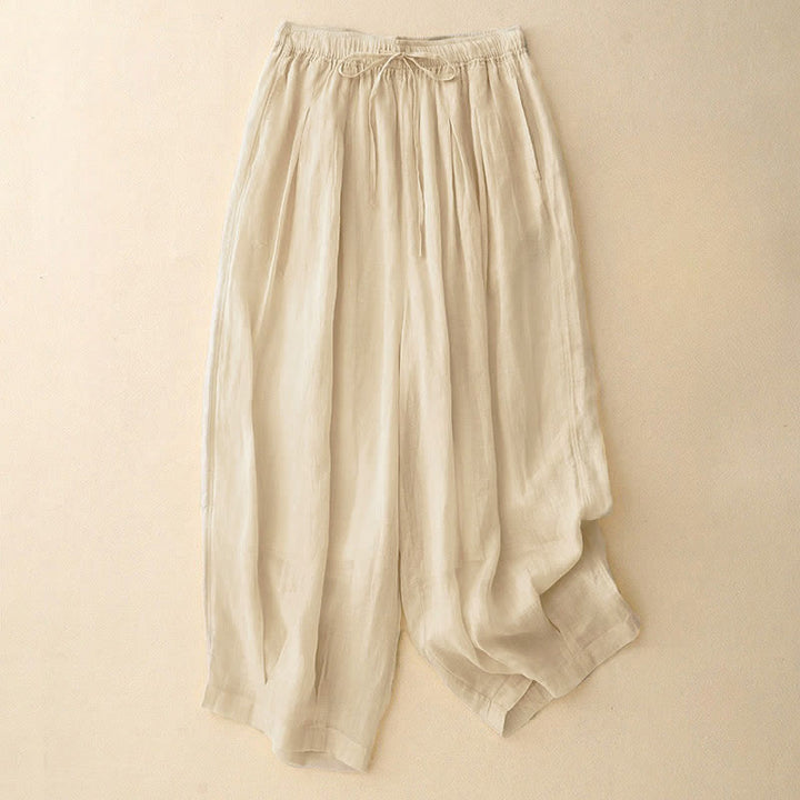 Buddha Stones Casual, losse, Cropped damesbroek met Zakken , Lengte 7-8 (ca. 197-2020). - Beige - US14, UK/AU18, EU46 (2XL) - image 21