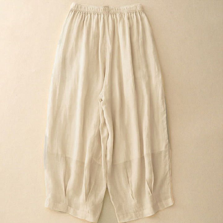 Buddha Stones Casual, losse, Cropped damesbroek met Zakken , Lengte 7-8 (ca. 197-2020). - image 22