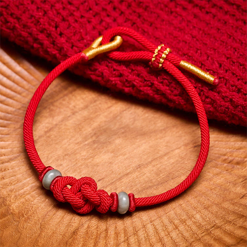 Buddha Stones Rode koord Ruyi-knoop Armband - image 3