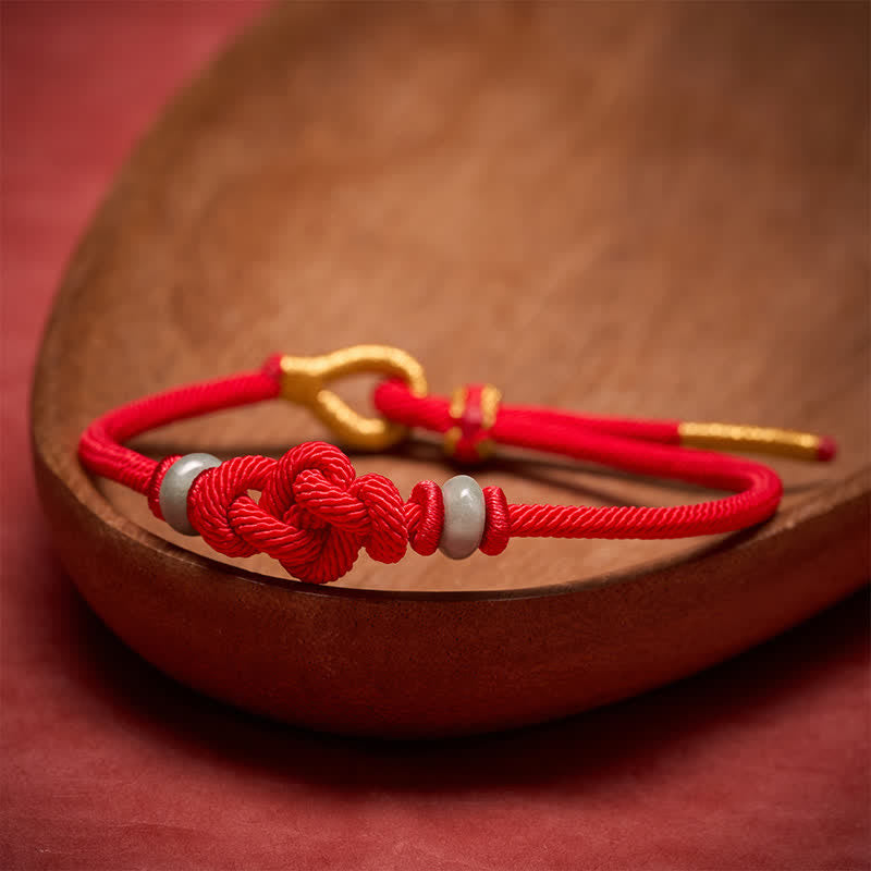 Buddha Stones Rode koord Ruyi-knoop Armband - image 1
