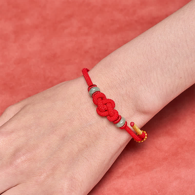 Buddha Stones Rode koord Ruyi-knoop Armband - image 6