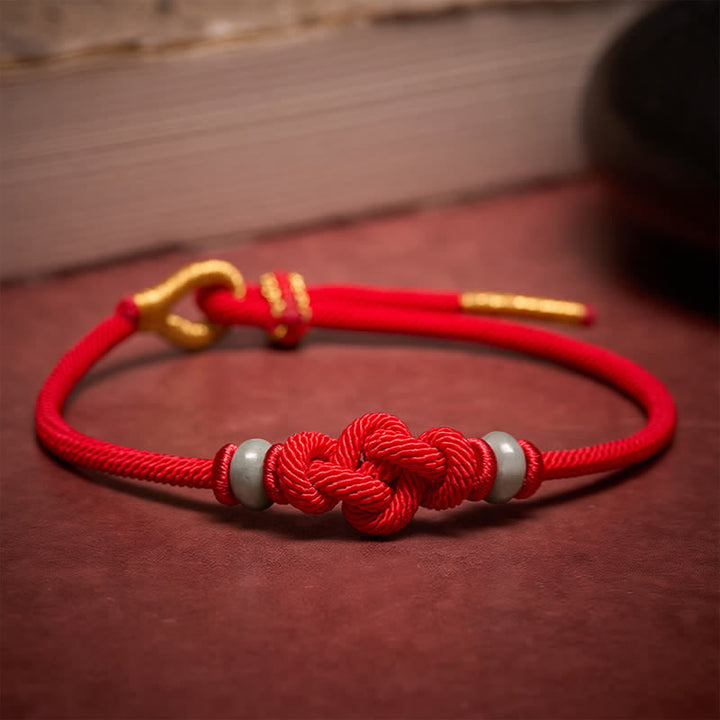 Buddha Stones Rode koord Ruyi-knoop Armband - Rode draad - image 0