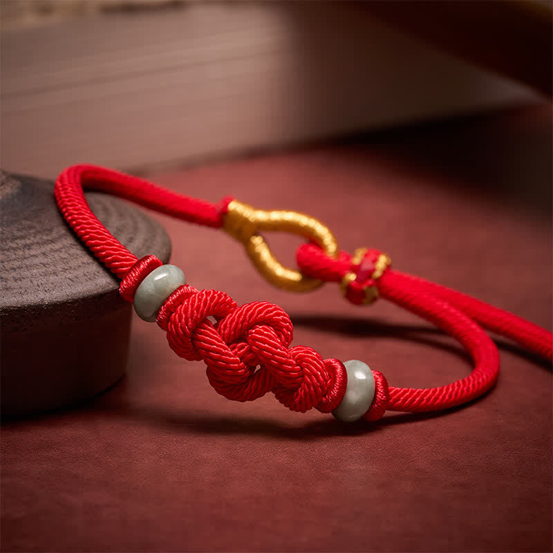 Buddha Stones Rode koord Ruyi-knoop Armband - image 2