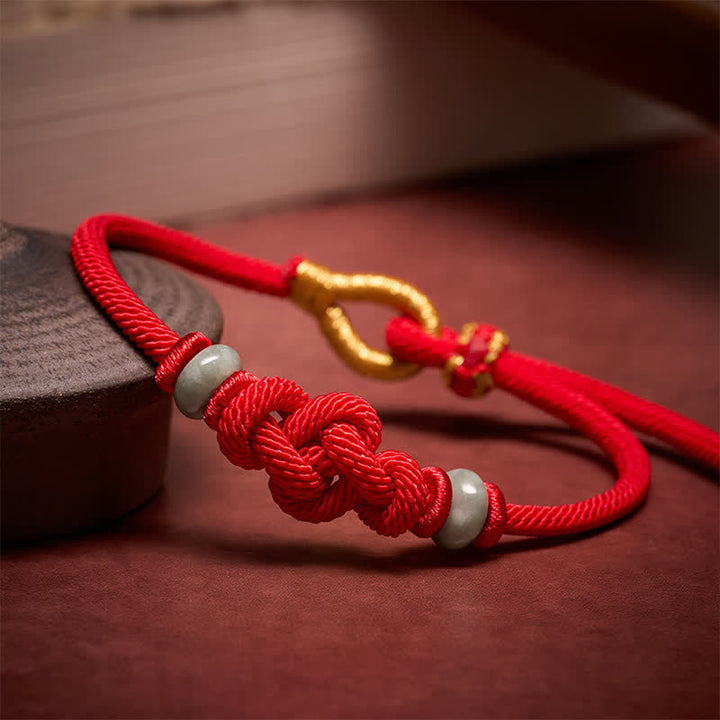 Buddha Stones Rode koord Ruyi-knoop Armband - image 2