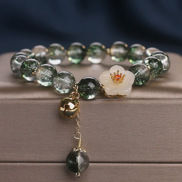 Buddha Stones Groene Phantom Witte Jade Bloem Bedeltje Rijkdom Armband - image 7