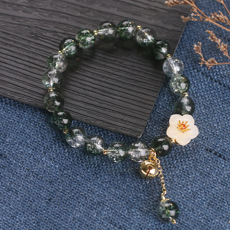 Buddha Stones Groene Phantom Witte Jade Bloem Bedeltje Rijkdom Armband - image 9