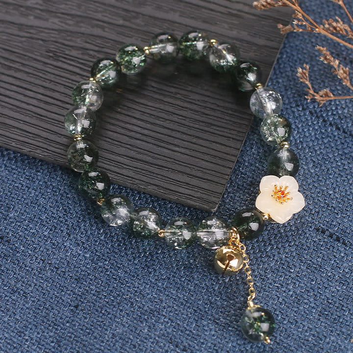 Buddha Stones Groene Phantom Witte Jade Bloem Bedeltje Rijkdom Armband - image 9