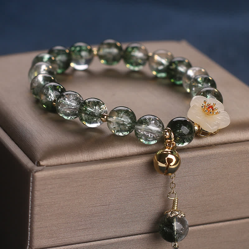 Buddha Stones Groene Phantom Witte Jade Bloem Bedeltje Rijkdom Armband - image 8