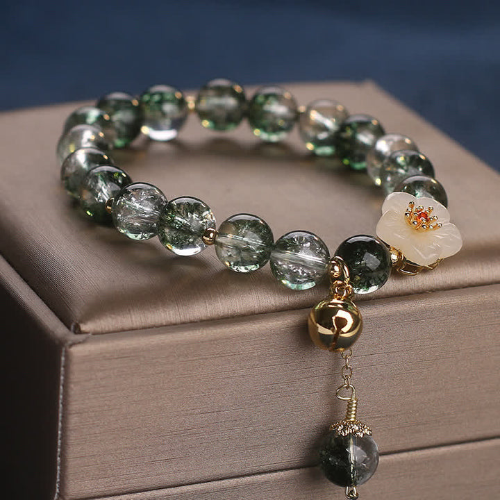 Buddha Stones Groene Phantom Witte Jade Bloem Bedeltje Rijkdom Armband - image 8