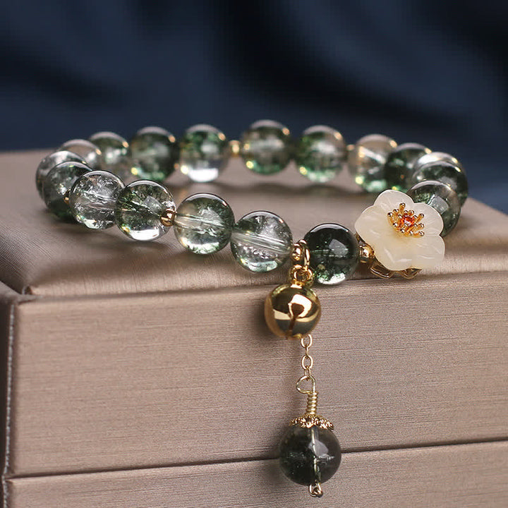 Buddha Stones Groene Phantom Witte Jade Bloem Bedeltje Rijkdom Armband - image 3