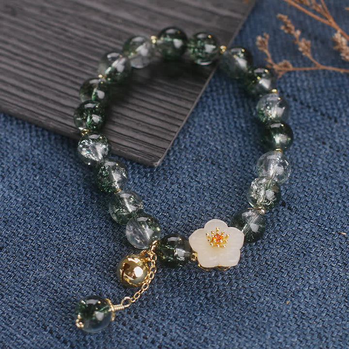 Buddha Stones Groene Phantom Witte Jade Bloem Bedeltje Rijkdom Armband - image 10