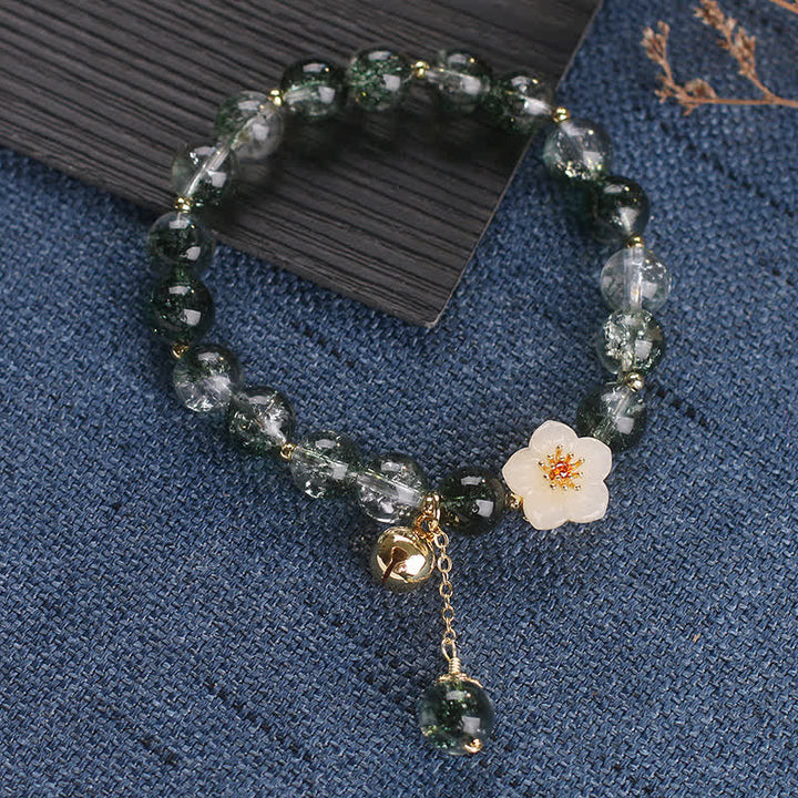 Buddha Stones Groene Phantom Witte Jade Bloem Bedeltje Rijkdom Armband - image 12