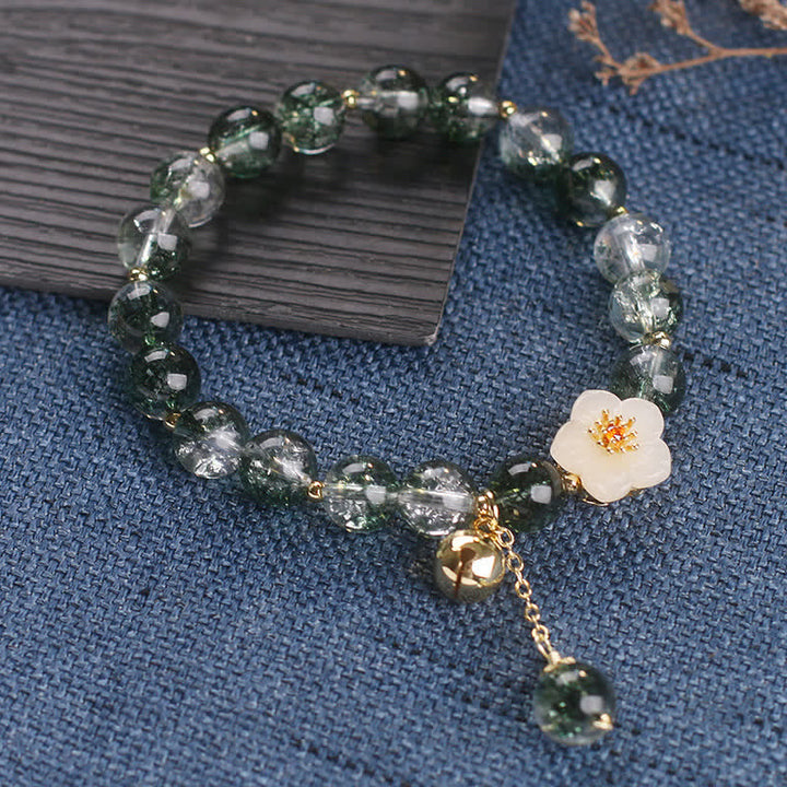 Buddha Stones Groene Phantom Witte Jade Bloem Bedeltje Rijkdom Armband - image 11