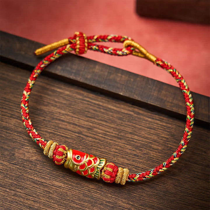 Buddha Stones Handgeweven Armband met koi-vismotief voor geluk - image 12