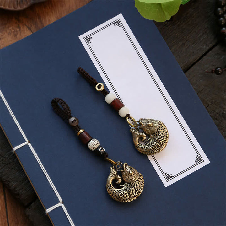 Buddha Stones Messing Koi Vis Succes Gevlochten Ronde Sleutelhangers - image 16