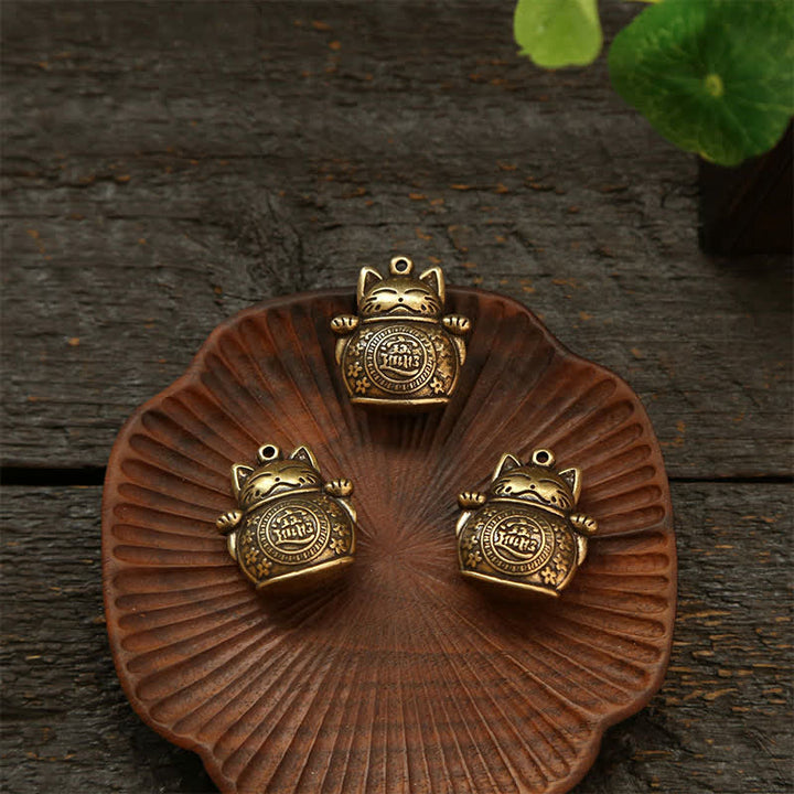 Buddha Stones Messing gelukskat Chinese munt rijkdom Sleutelhangers - image 16