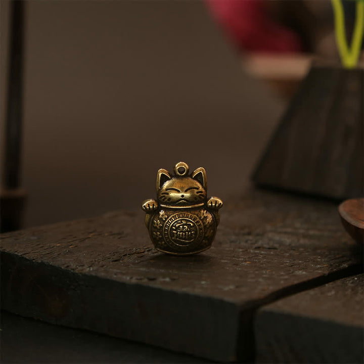 Buddha Stones Messing gelukskat Chinese munt rijkdom Sleutelhangers - image 17