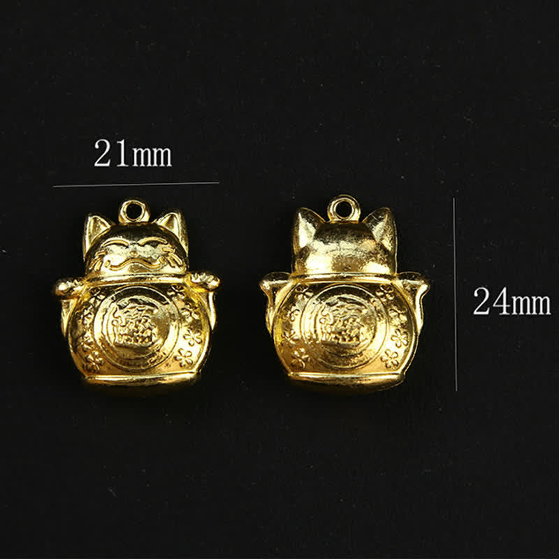 Buddha Stones Koperen gelukskat Chinese munt kalebas Pi Xiu gevlochten Sleutelhangers - image 11