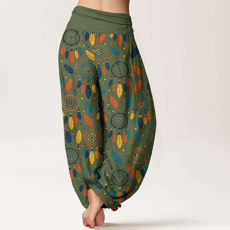 Buddha Stones Dames harembroek met elastische Taille en dromenvanger- en verenpatroon - image 7