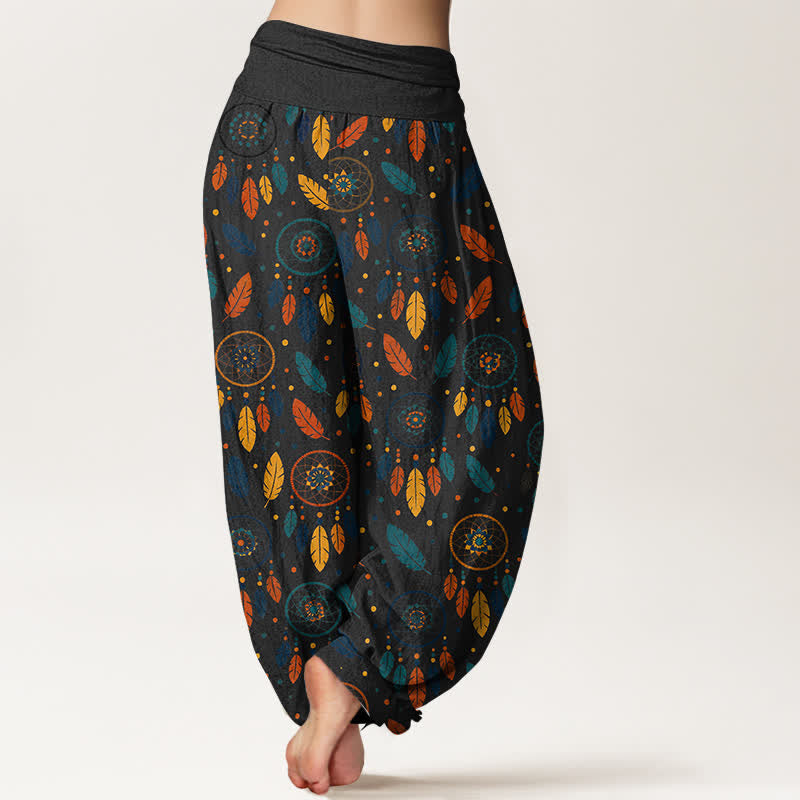 Buddha Stones Dames harembroek met elastische Taille en dromenvanger- en verenpatroon - image 10