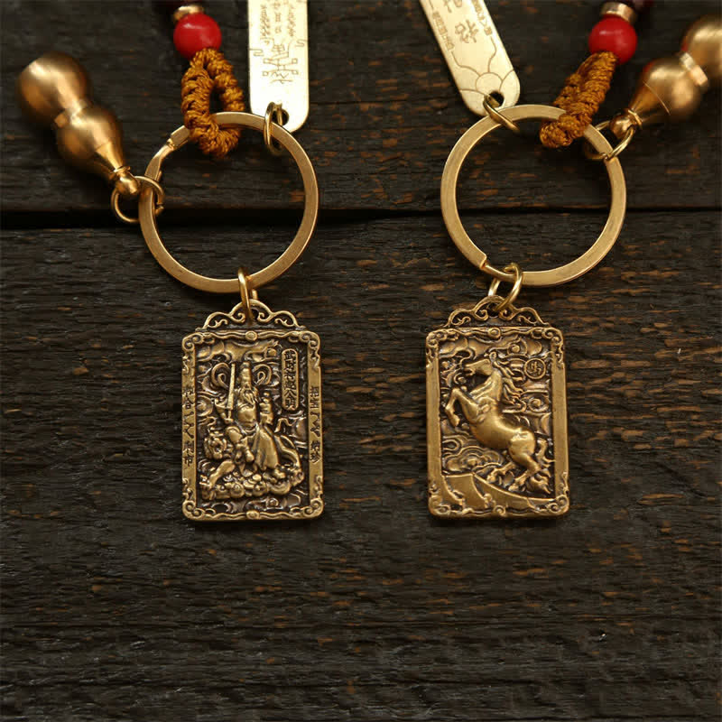 Buddha Stones Koperen Chinese dierenriemmunten met de vijf keizers, Sleutelhangers in de vorm van een kalebas. - image 15