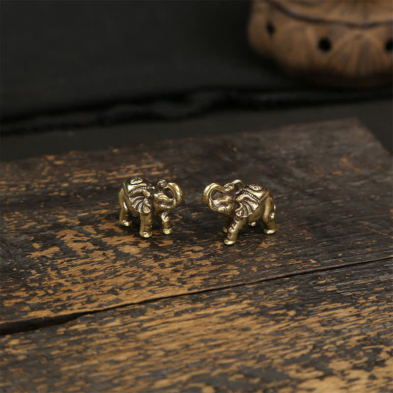 Buddha Stones Sleutelhangers met de wijsheid van Pi Xiu en een messing olifant, vijf keizermunten, kalebas. - image 14