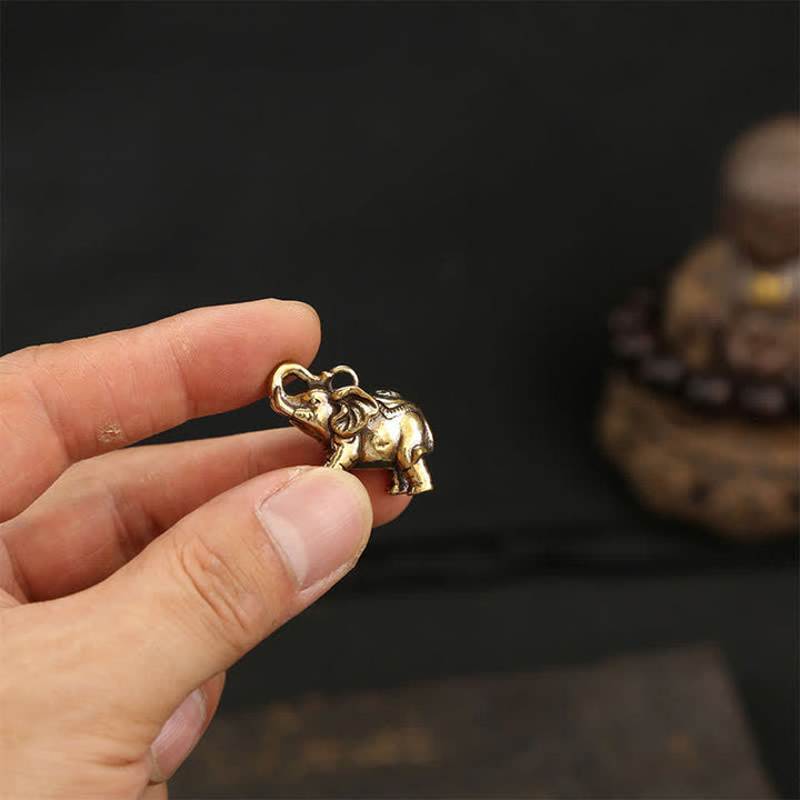 Buddha Stones Sleutelhangers met de wijsheid van Pi Xiu en een messing olifant, vijf keizermunten, kalebas. - image 17