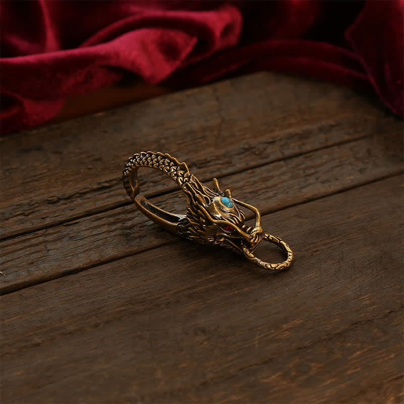 Buddha Stones Messing Sleutelhangers met stevig slot - Messingblauwe edelsteen - image 1