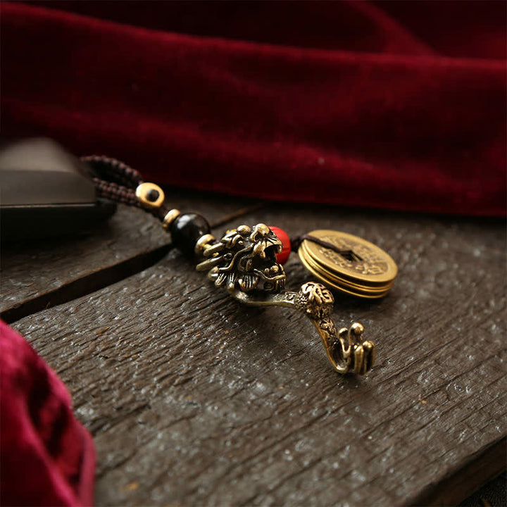Buddha Stones Messing Draak Ruyi Vijf Keizer Munten Succes Sleutelhangers - image 11