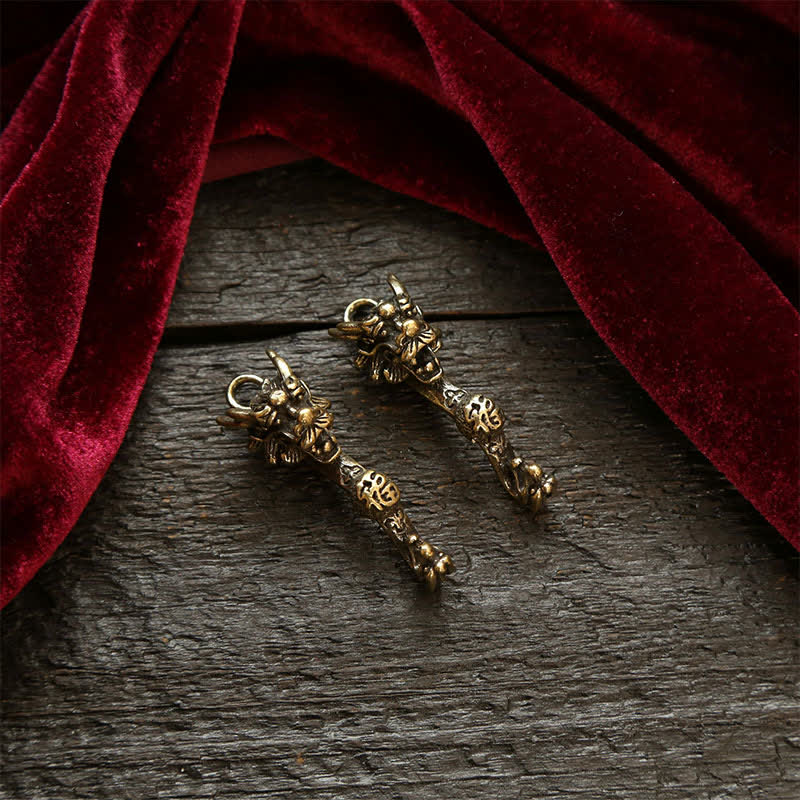 Buddha Stones Messing Draak Ruyi Vijf Keizer Munten Succes Sleutelhangers - image 16
