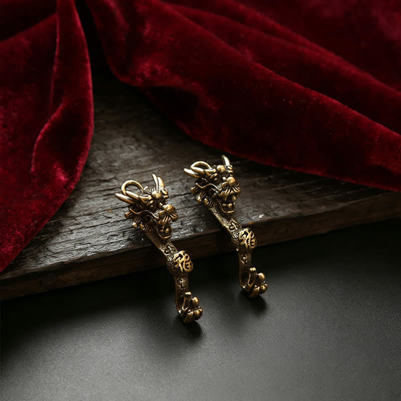 Buddha Stones Messing Draak Ruyi Vijf Keizer Munten Succes Sleutelhangers - image 15