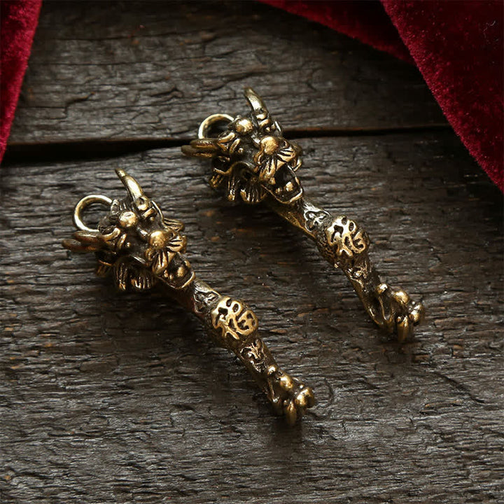 Buddha Stones Messing Draak Ruyi Vijf Keizer Munten Succes Sleutelhangers - image 14