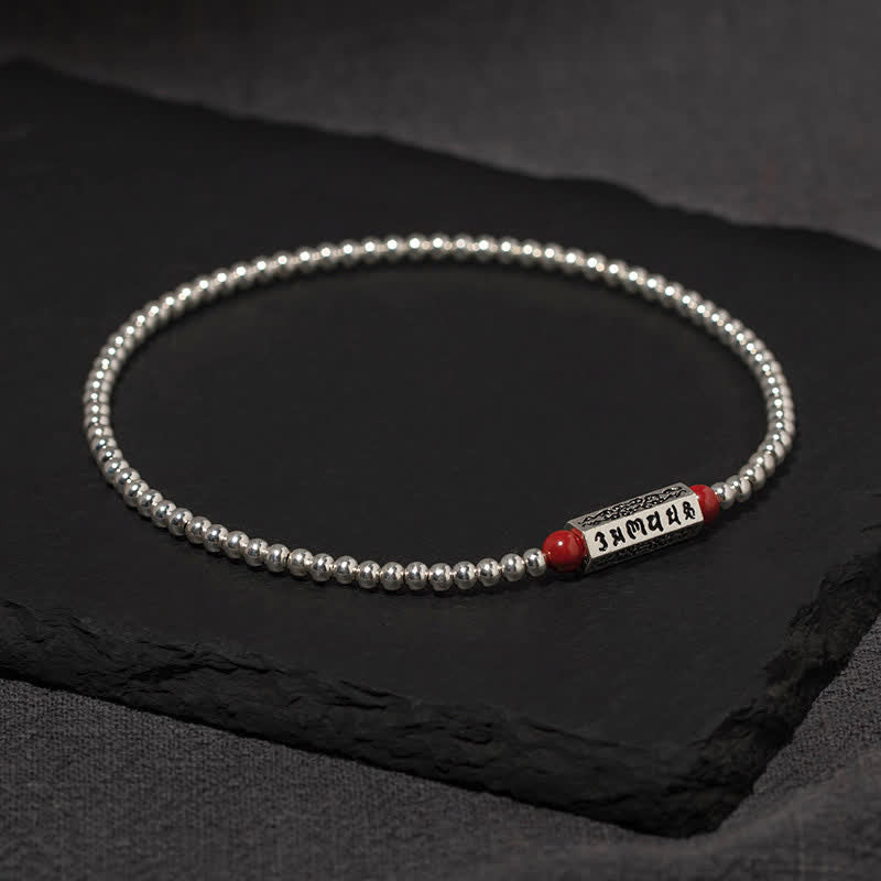 Buddha Stones Cinnaber Om Mani Padme Hum wijsheid Enkelband Armband - image 1