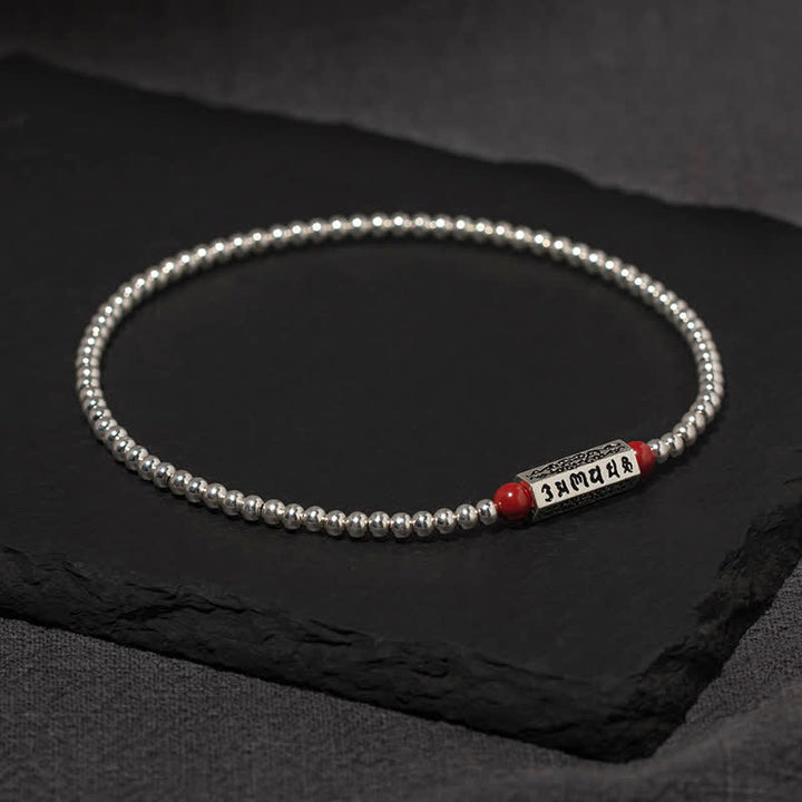 Buddha Stones Cinnaber Om Mani Padme Hum wijsheid Enkelband Armband - image 1