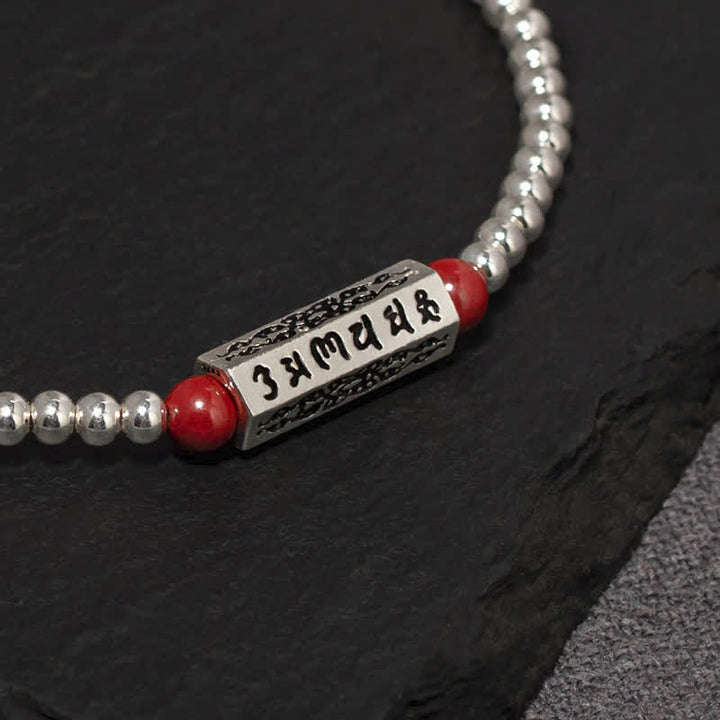 Buddha Stones Cinnaber Om Mani Padme Hum wijsheid Enkelband Armband - image 3