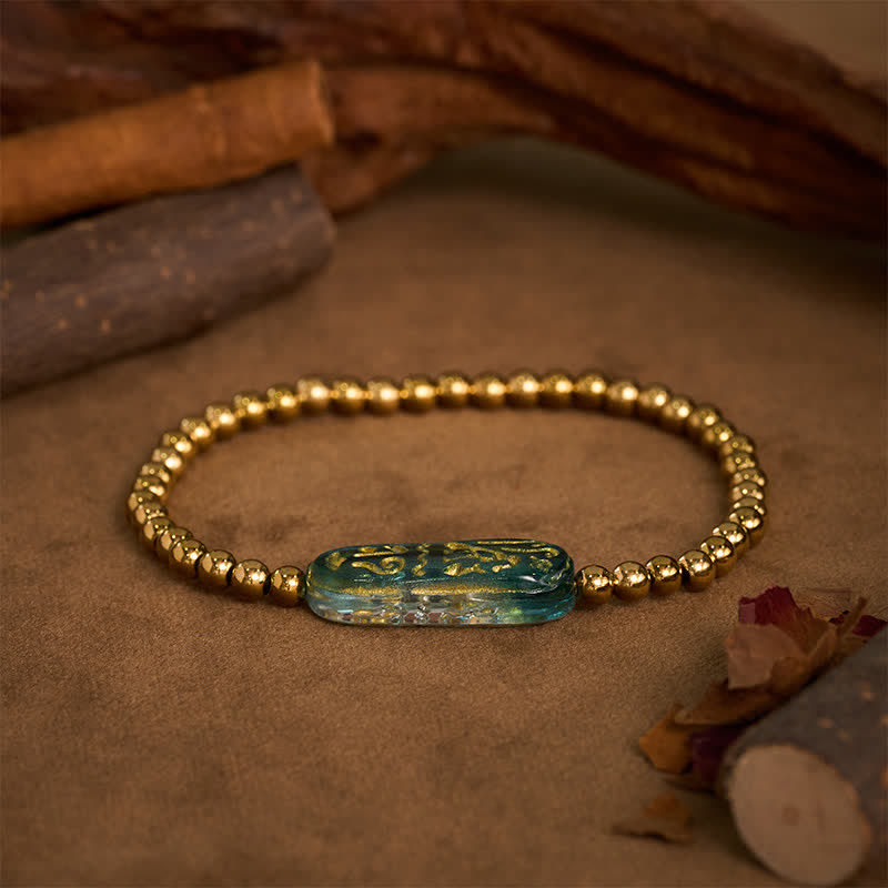 Buddha Stones Titanium stalen Liuli Om Mani Padme Hum Armband - image 1