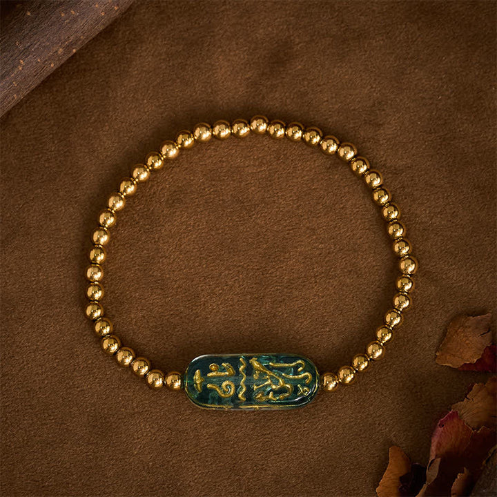 Buddha Stones Titanium stalen Liuli Om Mani Padme Hum Armband - image 2