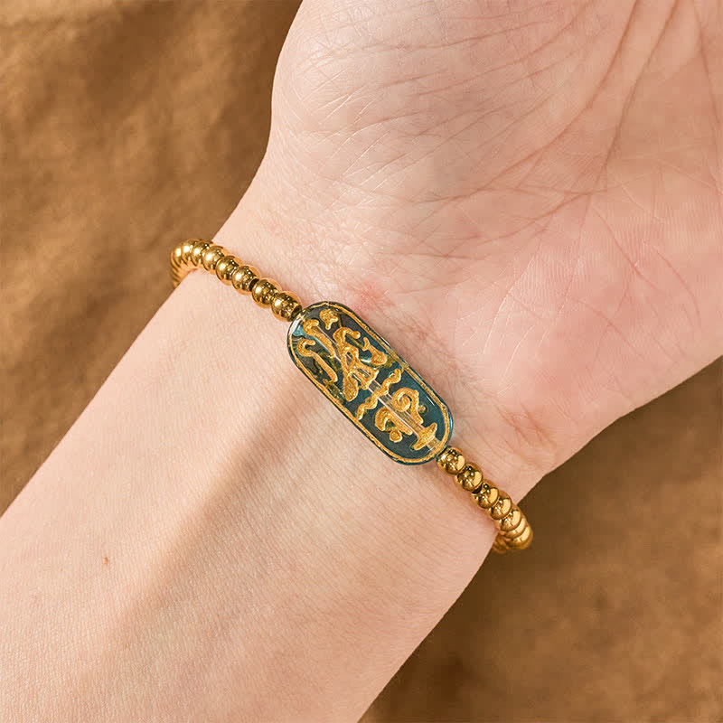 Buddha Stones Titanium stalen Liuli Om Mani Padme Hum Armband - image 3