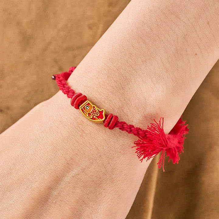 Buddha Stones Gelukbrengende rode Armband met koi-vis - image 8