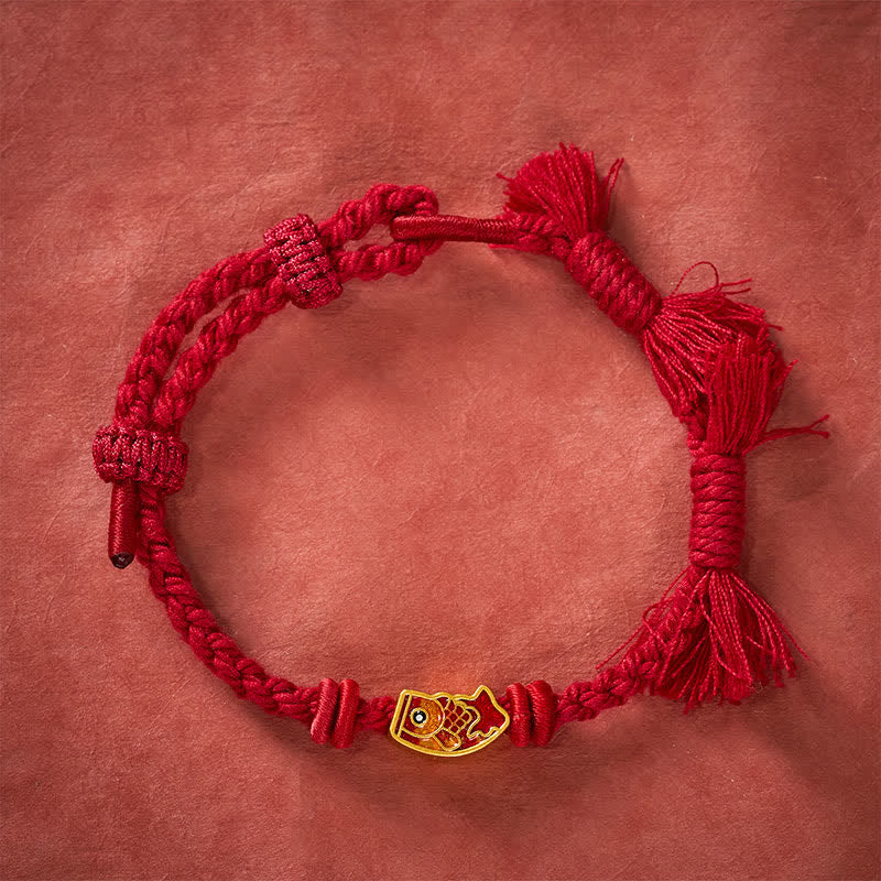 Buddha Stones Gelukbrengende rode Armband met koi-vis - image 2