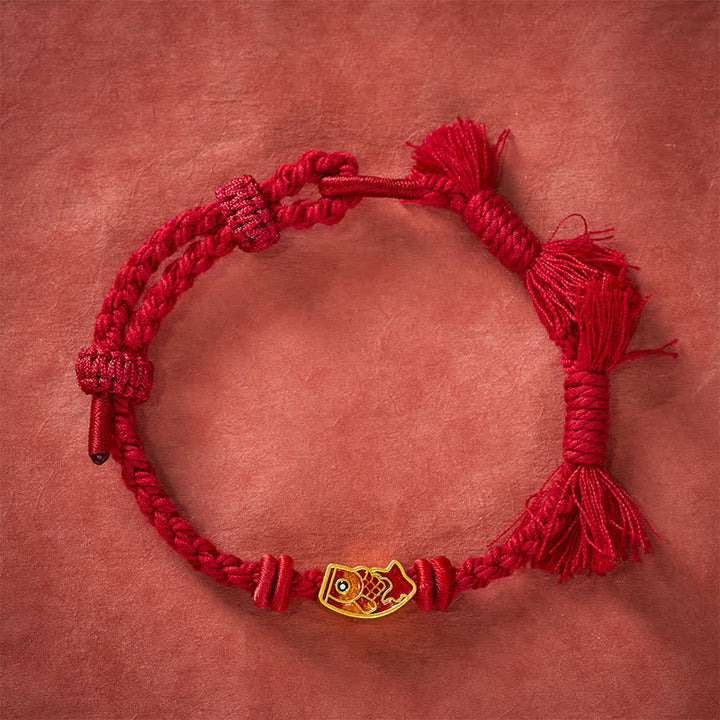Buddha Stones Gelukbrengende rode Armband met koi-vis - image 2