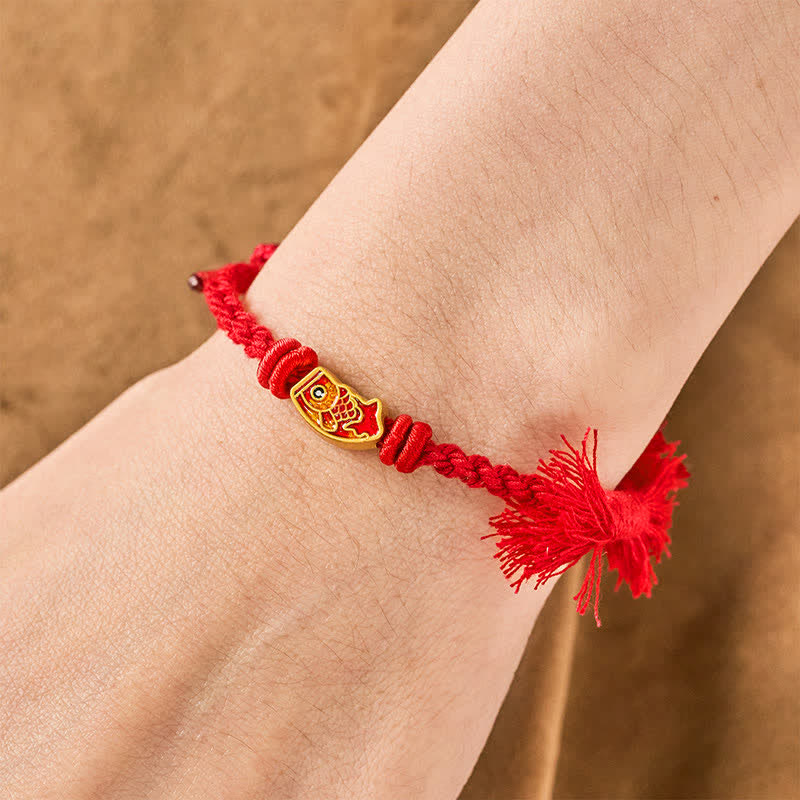 Buddha Stones Gelukbrengende rode Armband met koi-vis - image 14