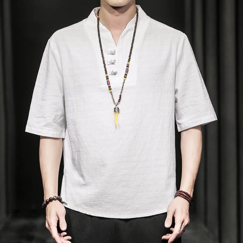 Buddha Stones Casual zomerhemd met halflange Mouwlengte , Overhemden met Korte mouw - image 1