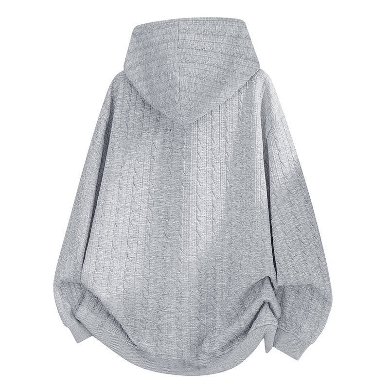 Buddha Stones Hoodie met Lange mouw, knoopjes en gedraaid design voor heren, herfst/winter - image 1